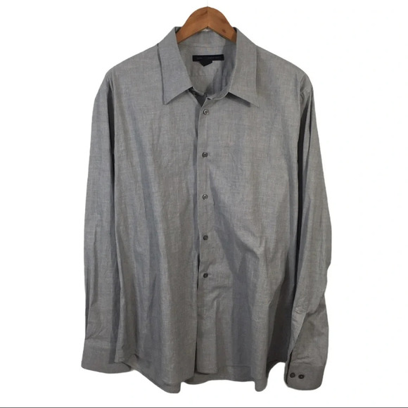 BF648 Mens Express Modern Fit Stretch Button Down Shirt 17-17.5 XL - Picture 1 of 4